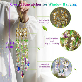 HDCRYSTALGIFTS leaf vine beads shimmer in sunlight for a vibrant light show.