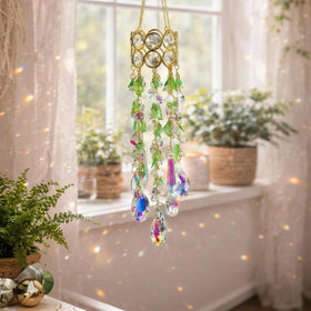 HDCRYSTALGIFTS rainbow refraction creates playful patterns as sunlight passes through.