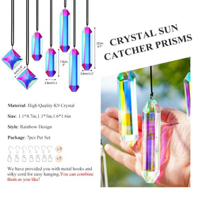HDCRYSTALGIFTS AB prism 3 inch vivid rainbow light across walls