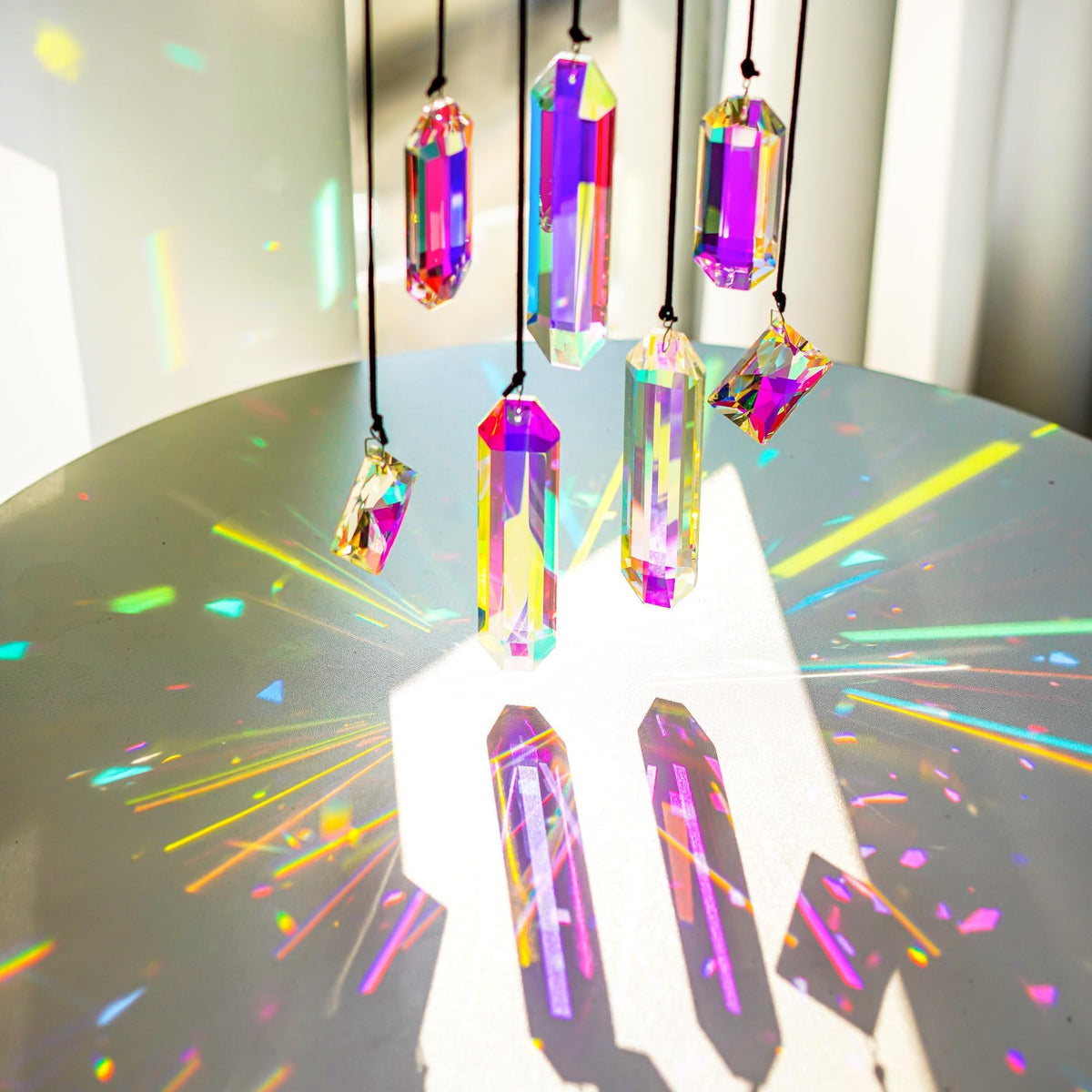 HDCRYSTALGIFTS AB prism 4.7 inch large sparkles by windows