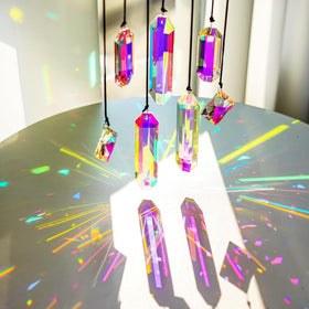 HDCRYSTALGIFTS AB prism 4.7 inch large sparkles by windows