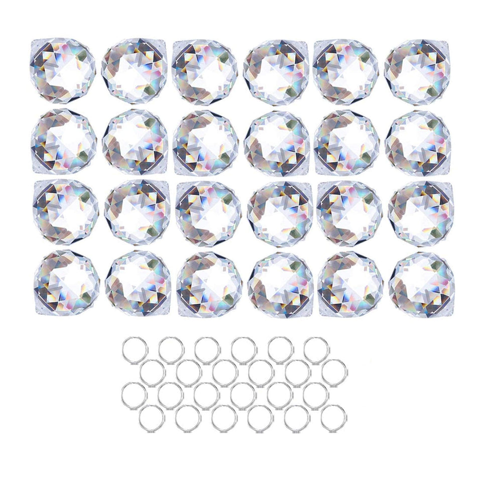 HDCRYSTALGIFTS crystal ball prism 20mm hanging in sun creates rainbow light