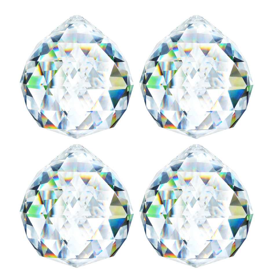 HDCRYSTALGIFTS crystal-ball-prism 40mm catching sunlight to create colorful rainbows indoors