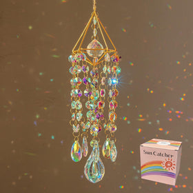 HDCRYSTALGIFTS crystal suncatcher prisms illuminate windows with vivid rainbows.
