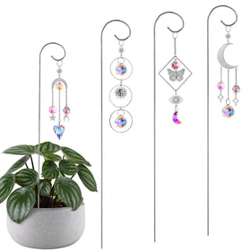 HDCRYSTALGIFTS crystal sun catchers 4-pack add sparkling rainbows to windows and plants