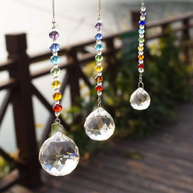 HDCRYSTALGIFTS front door hanging suncatcher with sparkling prisms