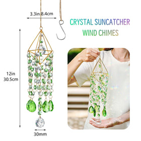 HDCRYSTALGIFTS gold-plated suncatcher with six chains decorates a window