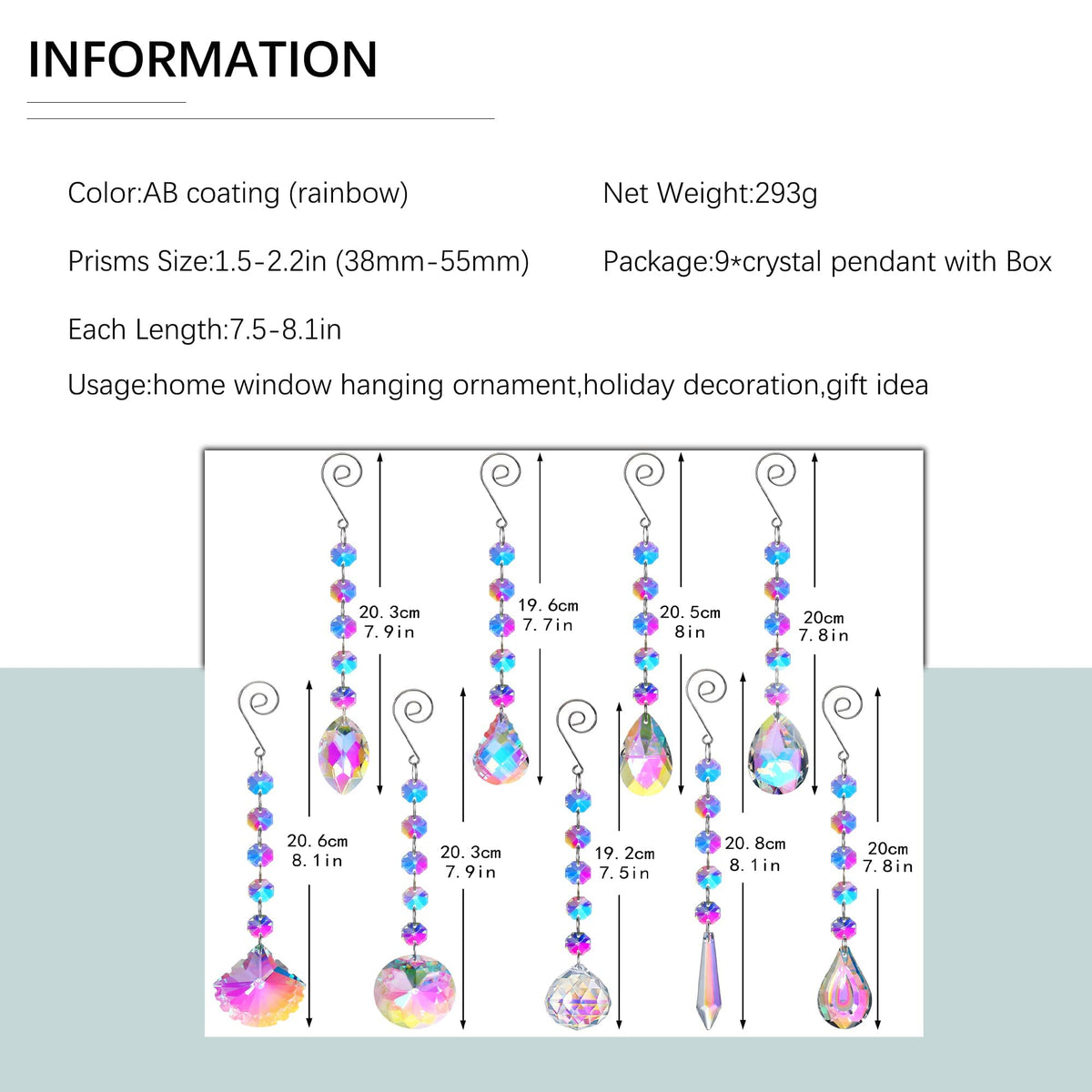 HDCRYSTALGIFTS hanging crystal ornaments add festive sparkle to home decor.