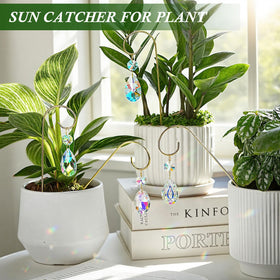 HDCRYSTALGIFTS mini pots decorated with crystal prisms for terrariums