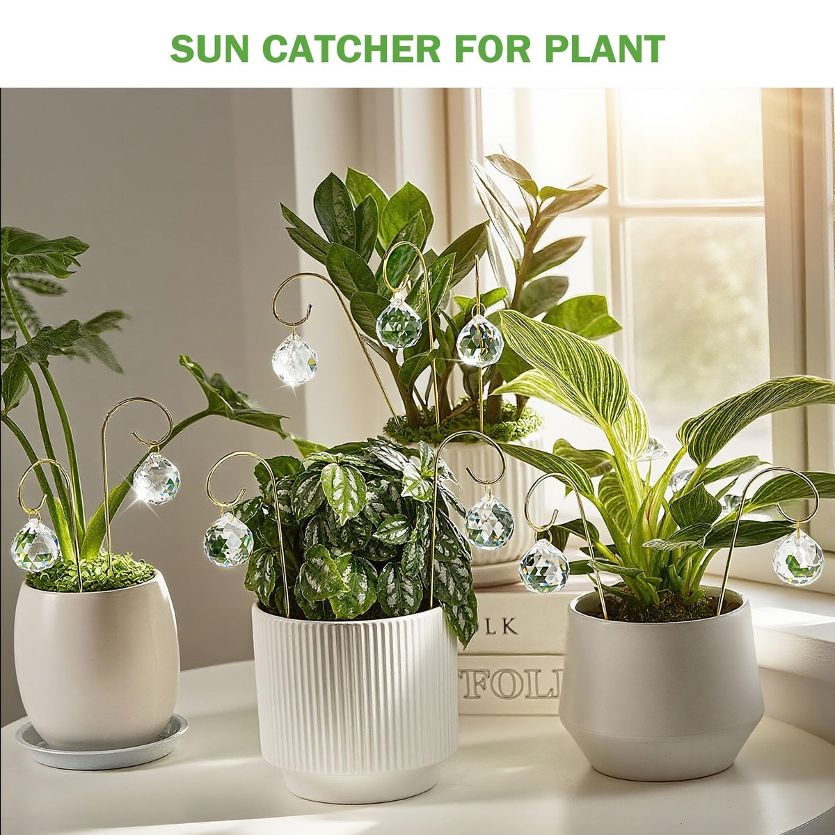 HDCRYSTALGIFTS miniature garden accessory with sparkling prisms