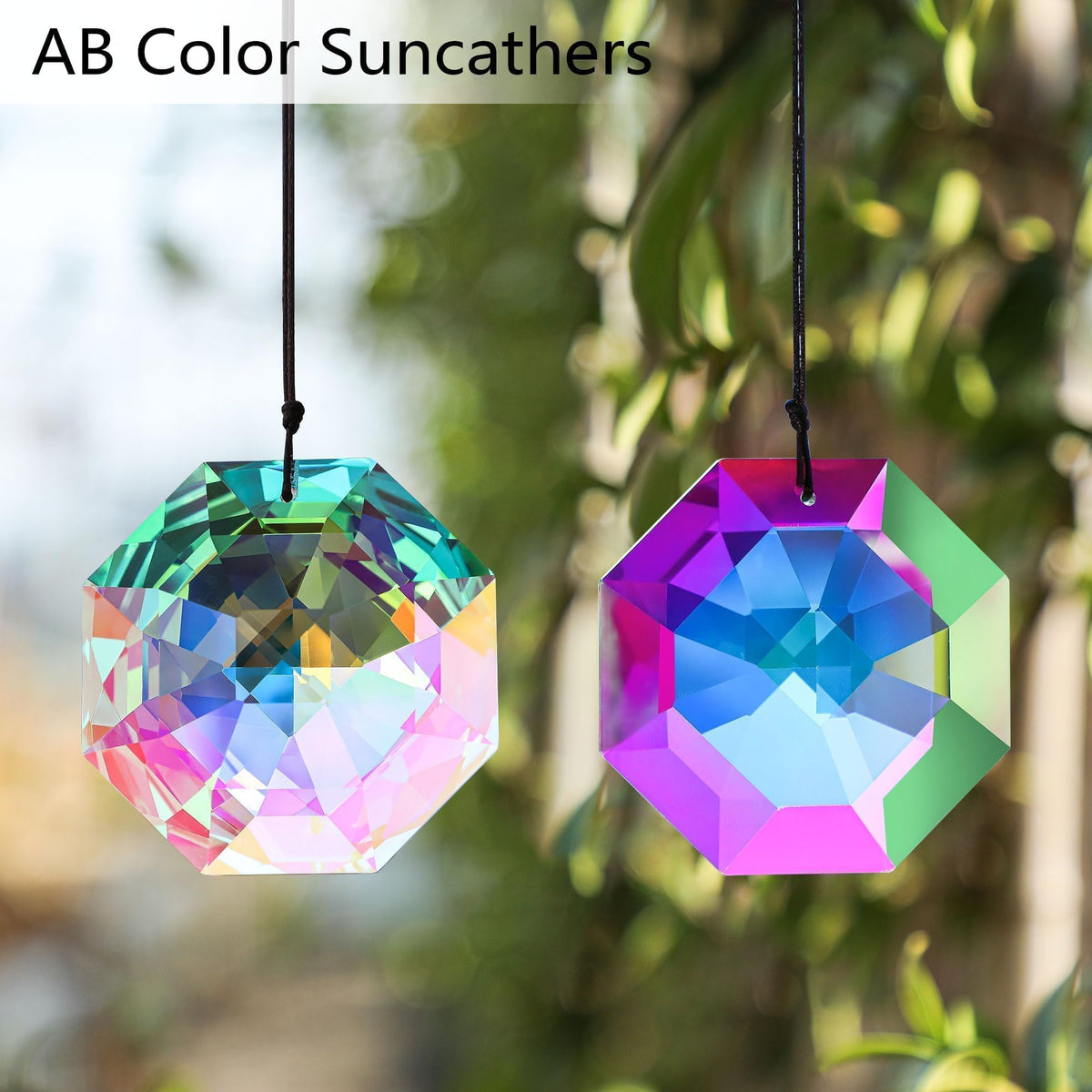 HDCRYSTALGIFTS octagonal crystal prisms scatter light for enchanting room accents