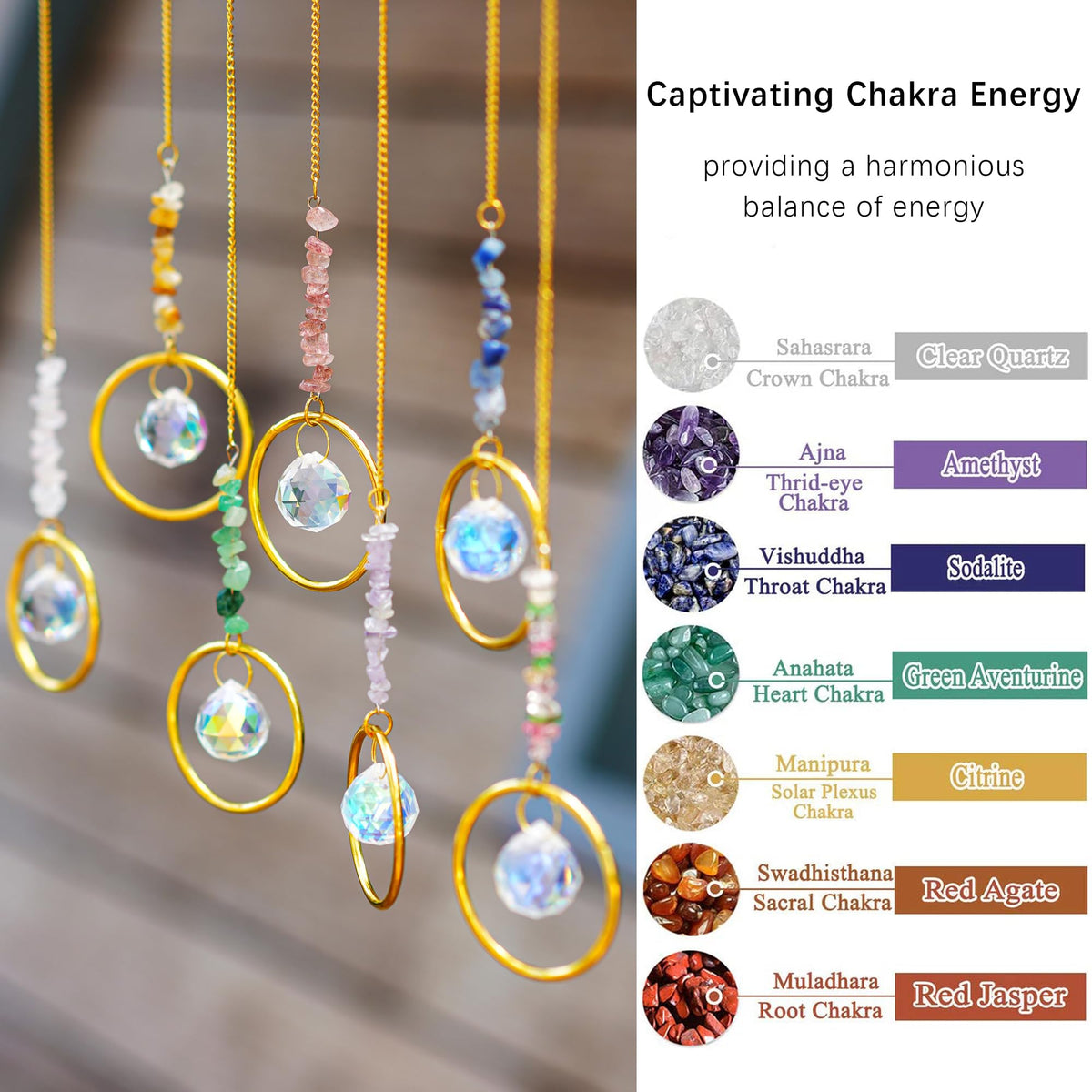 HDCRYSTALGIFTS ready-to-hang suncatchers enhance indoor and outdoor decor.