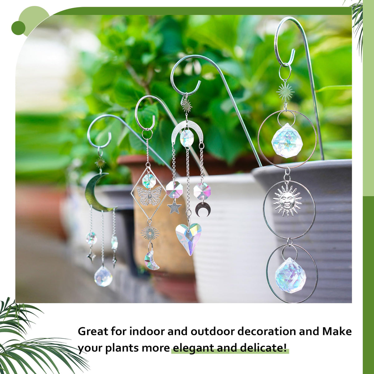 HDCRYSTALGIFTS plant stake set offers easy installation and decorative support