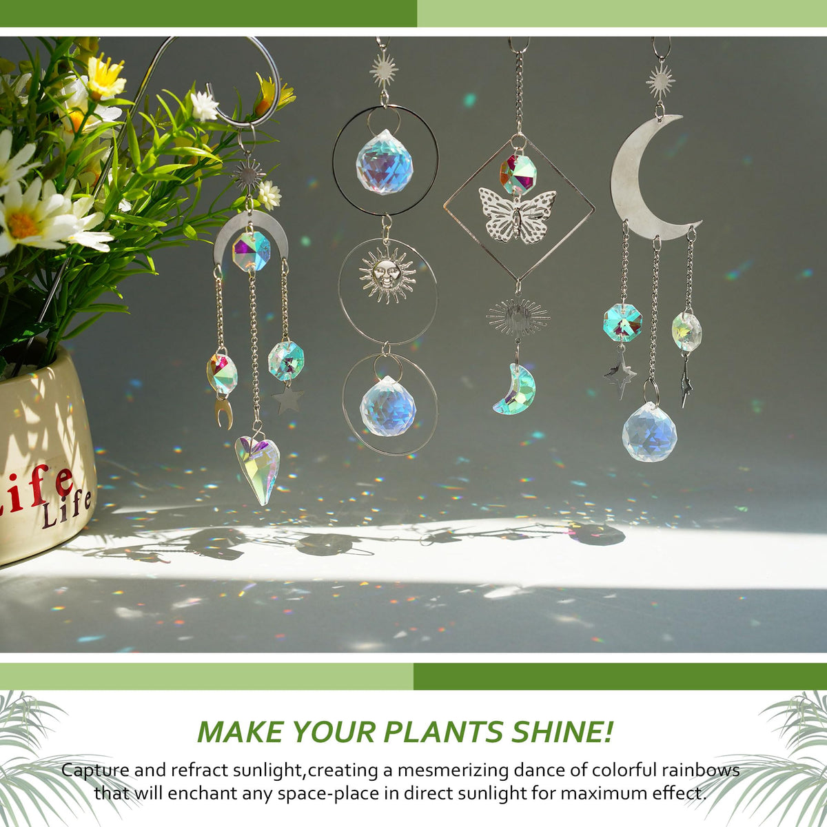 HDCRYSTALGIFTS rainbow light from sun catchers brightens living spaces