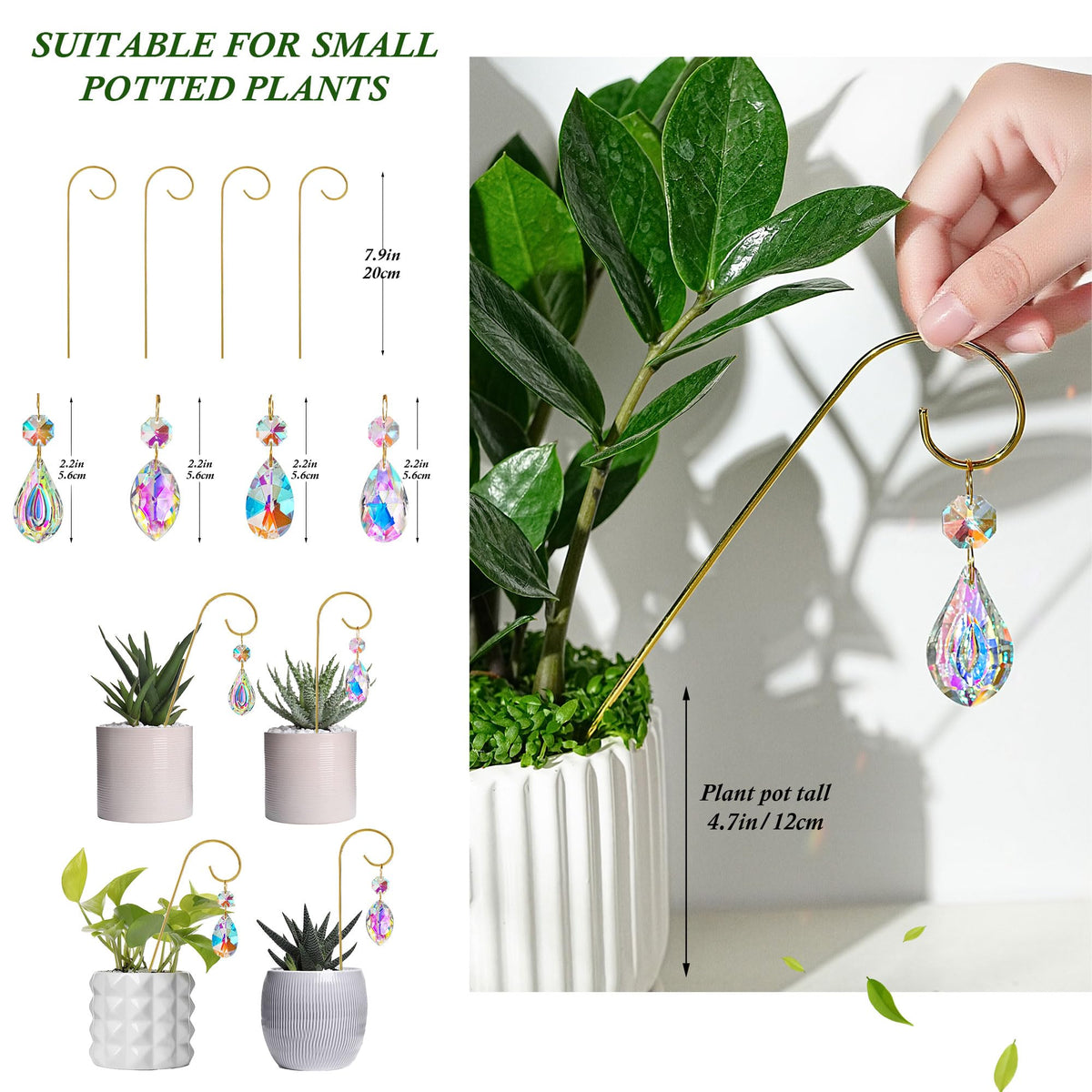 HDCRYSTALGIFTS terrarium decor sparkling as sunlight passes through prisms