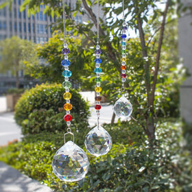 HDCRYSTALGIFTS window suncatcher chandelier adding colorful reflections
