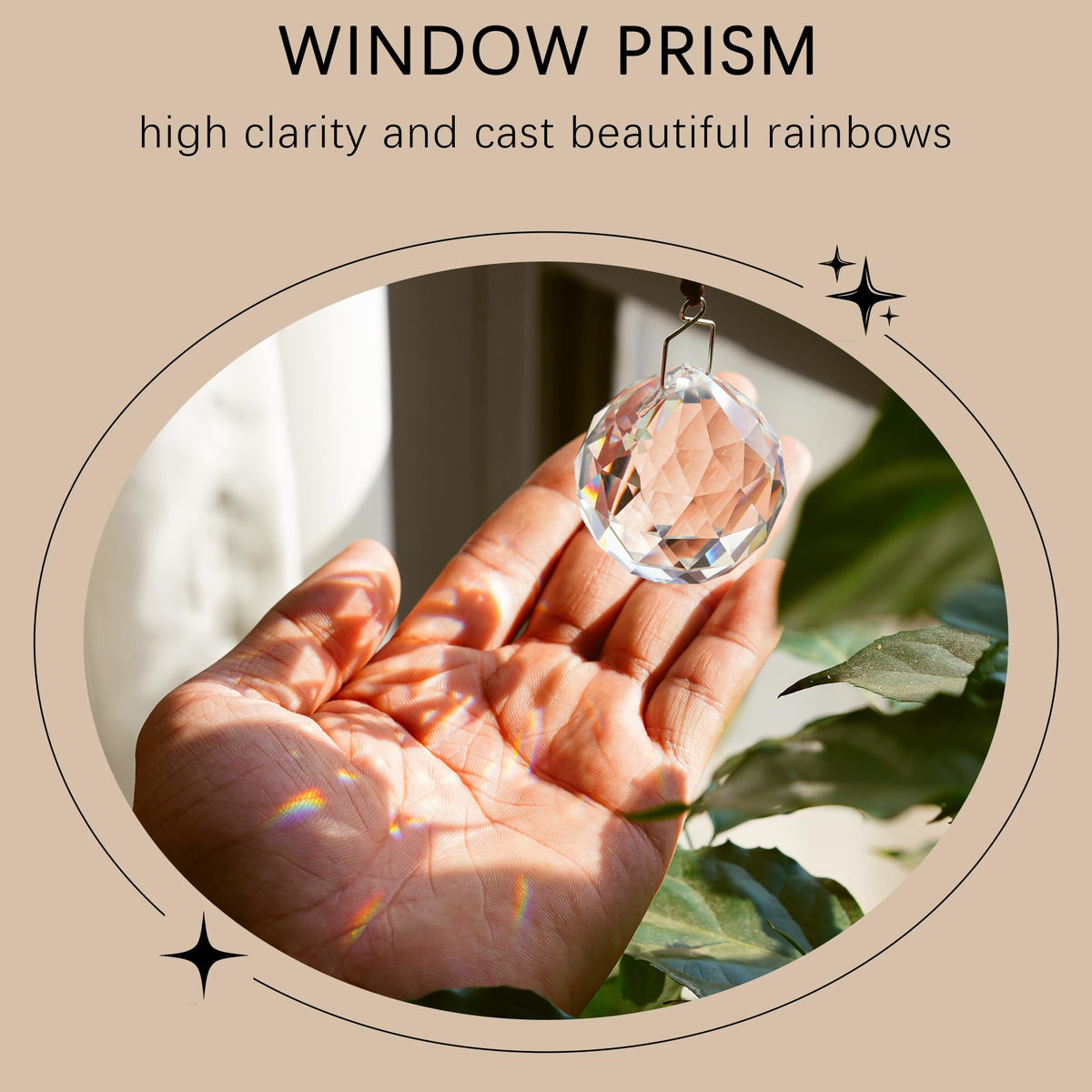 HDCRYSTALGIFTS window-decor-crystal-ball enhances home decor with shimmering rainbows