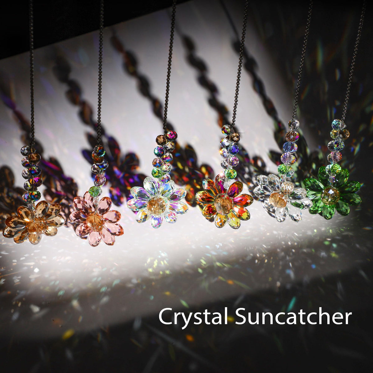 HDCRYSTALGIFTS window-hanging suncatcher adds sparkle to windows and walls.