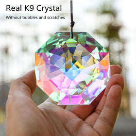 HDCRYSTALGIFTS 3-inch crystal suncatcher brightens Christmas trees and windows