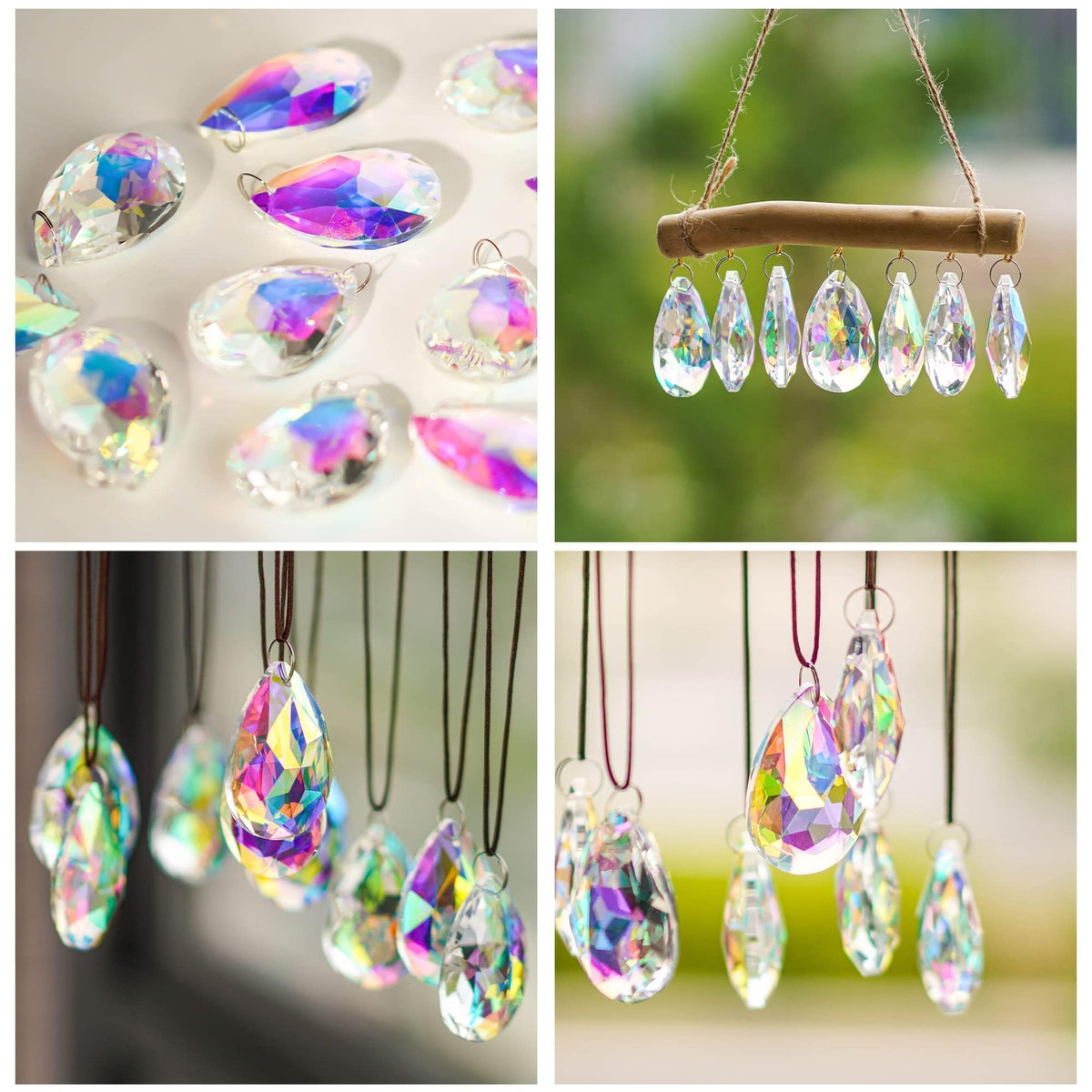 HDCRYSTALGIFTS hanging prisms decorate chandeliers and garlands with added sparkle.