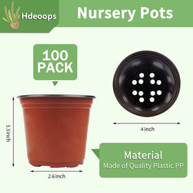 Hdeoops 4-inch seed starting pot side view shows soft, durable plastic.
