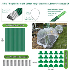 Hdeoops connectors for garden hoops simplify assembly and stable tunnel construction