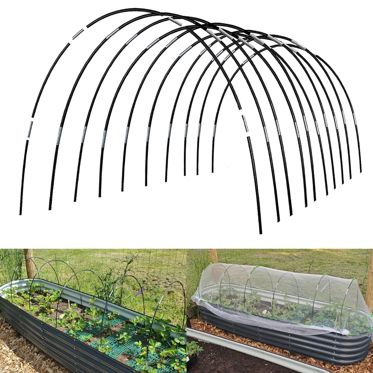 Hdeoops greenhouse hoops assembly demo creates a DIY tunnel to protect seedlings.
