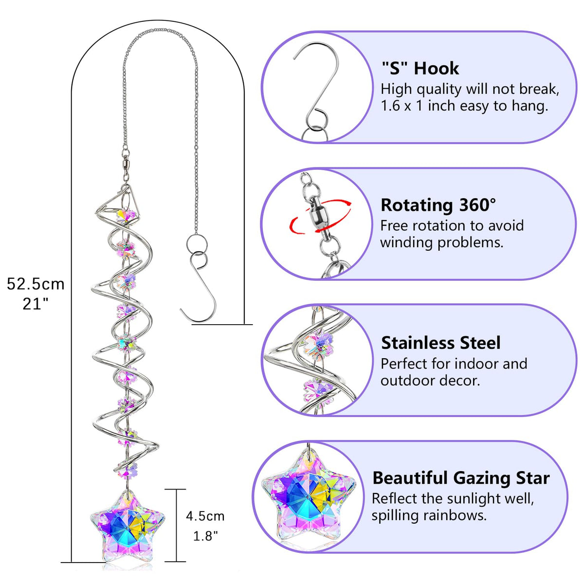 H&D Hyaline & Dora Christmas suncatcher uses stainless steel for weather resistance