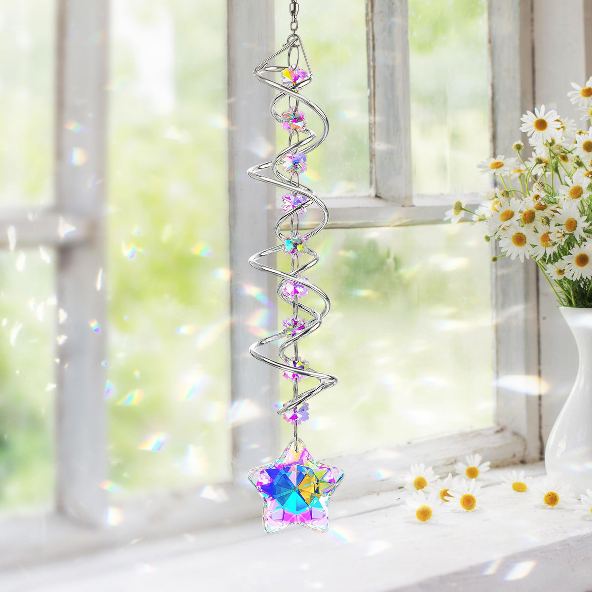 H&D Hyaline & Dora crystal beads reflect light enhancing any festive window display