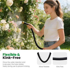 HDKing ultra-lightweight 3.2lb hose easy to maneuver during gardening.