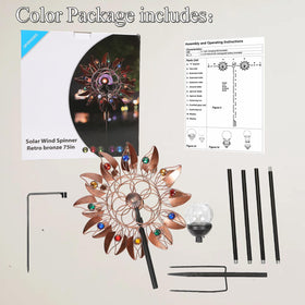 HDNICEZM dual-direction spinner stands 75 inches tall for striking lawn presence