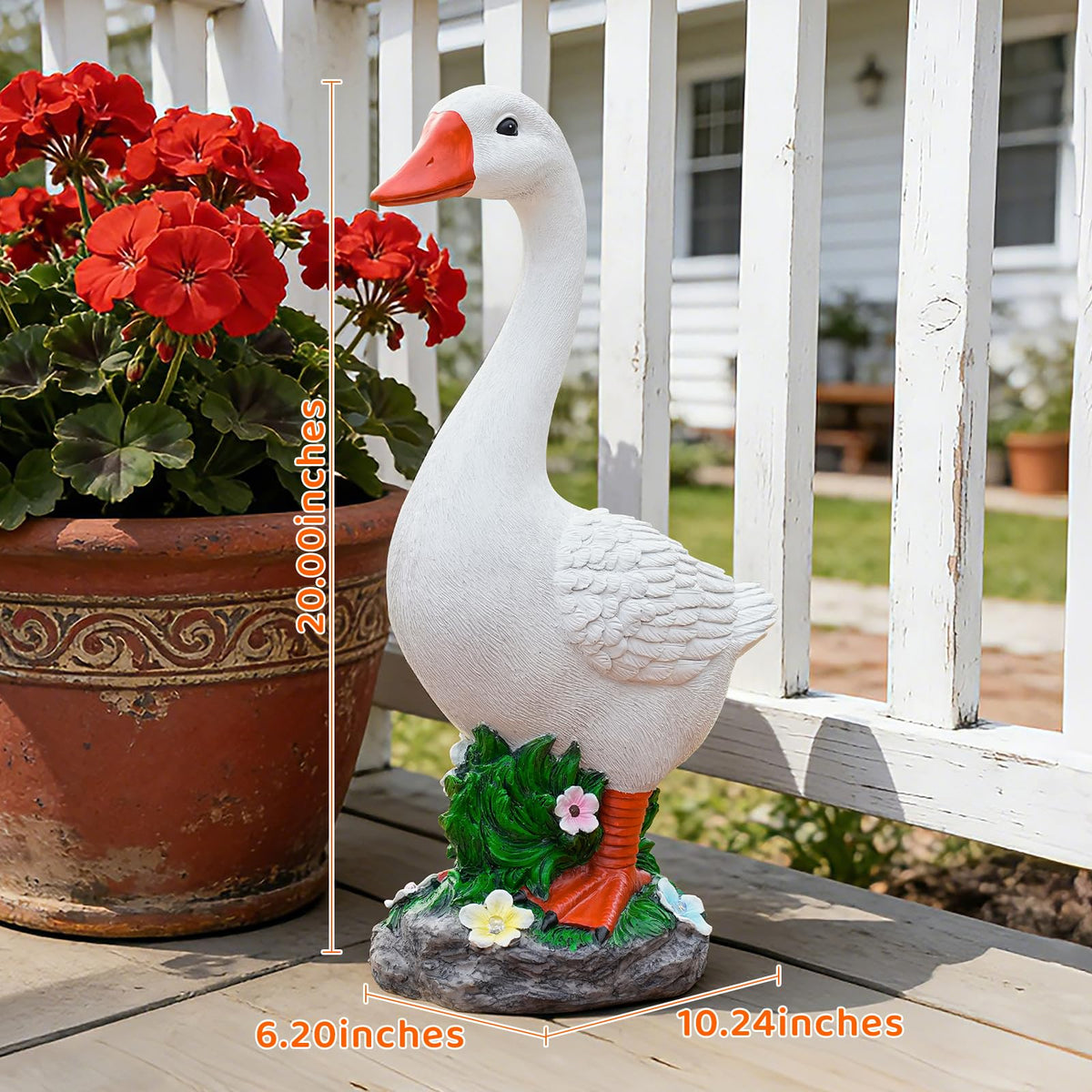 HDNICEZM hand-painted goose statue with lifelike feathers for realistic charm
