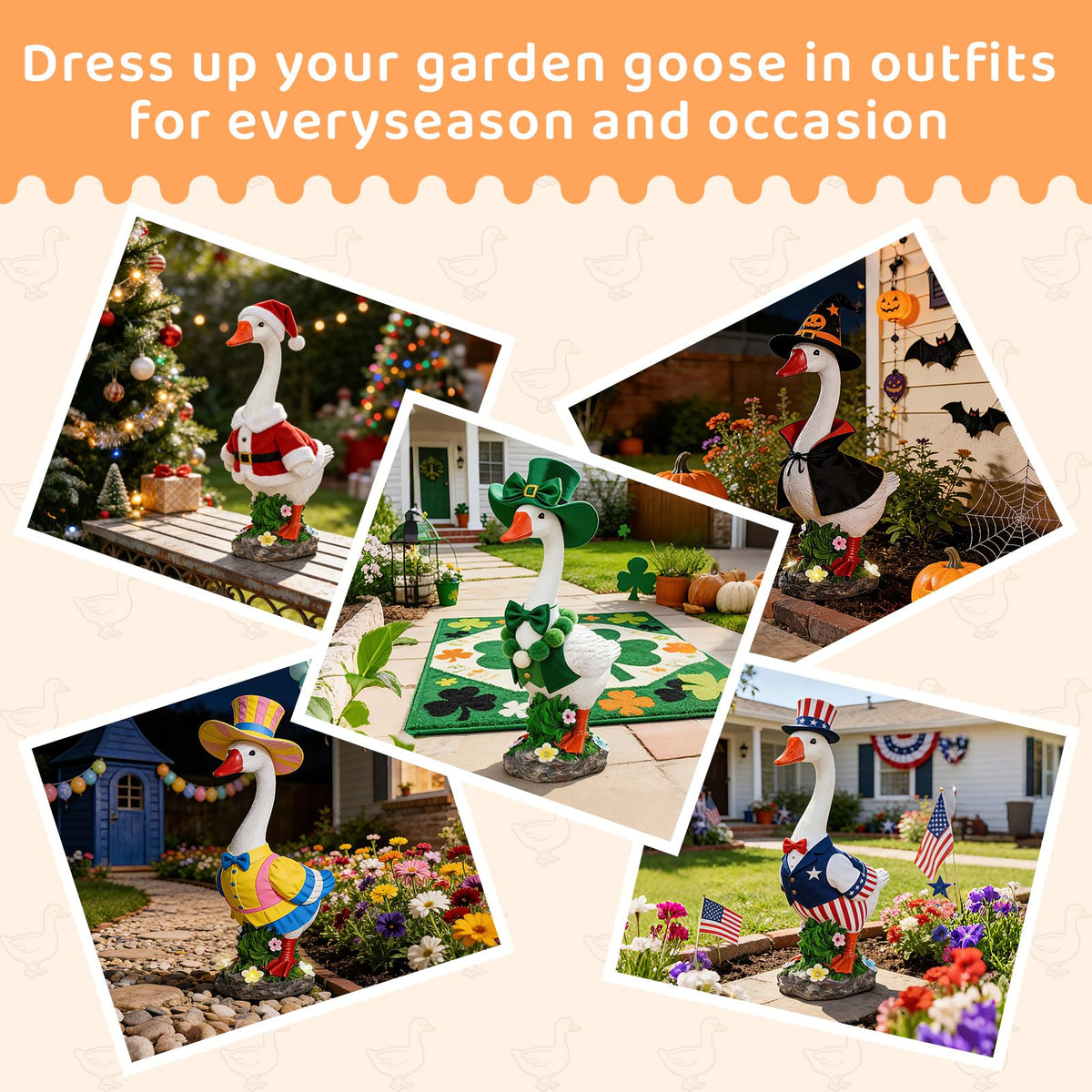 HDNICEZM outdoor goose decor for garden, yard, or entryway display