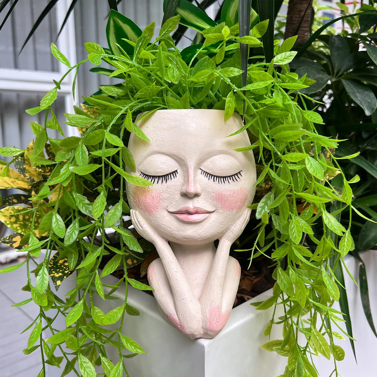 HDOOMN Face Planter Head front view showing a cute home decor piece