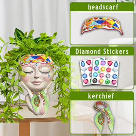 HDOOMN Face Planter Head with succulent for greenery and mood boost