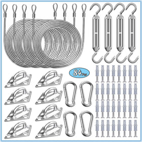 HDYAR sun sail hardware kit with cables for strong outdoor shade installation.