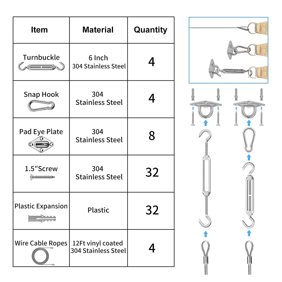 HDYAR screws and anchors enable reliable wall or post mounting.