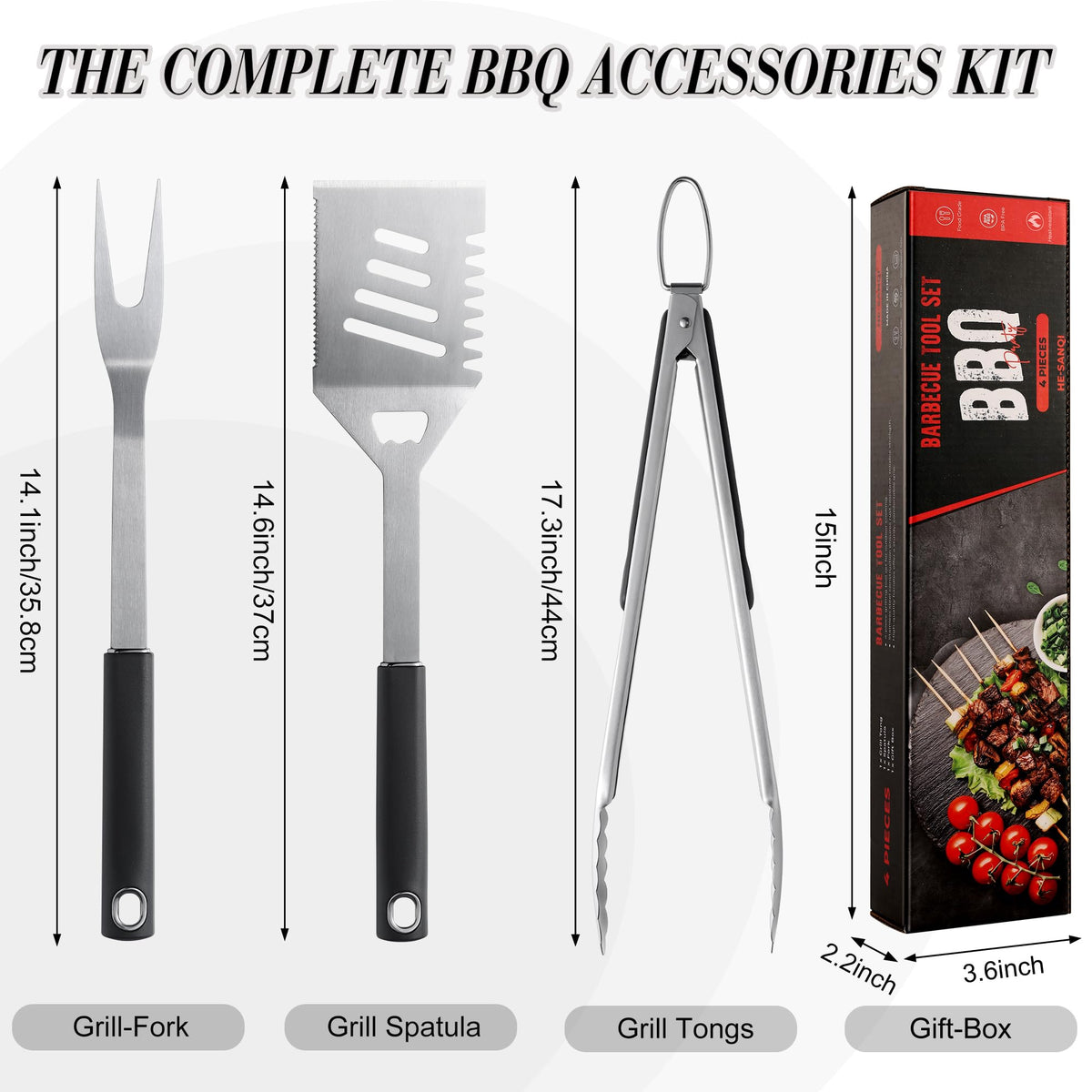 HE-SANQI grill fork for stable skewering during grilling.