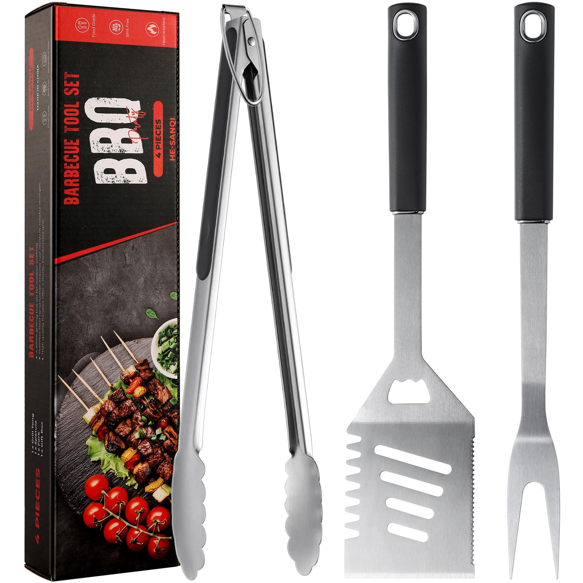 HE-SANQI griddle spatula for precise flipping with durable stainless steel.