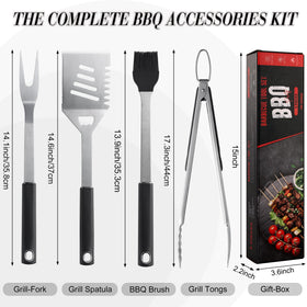 HE-SANQI grill fork close-up showing sturdy skewering