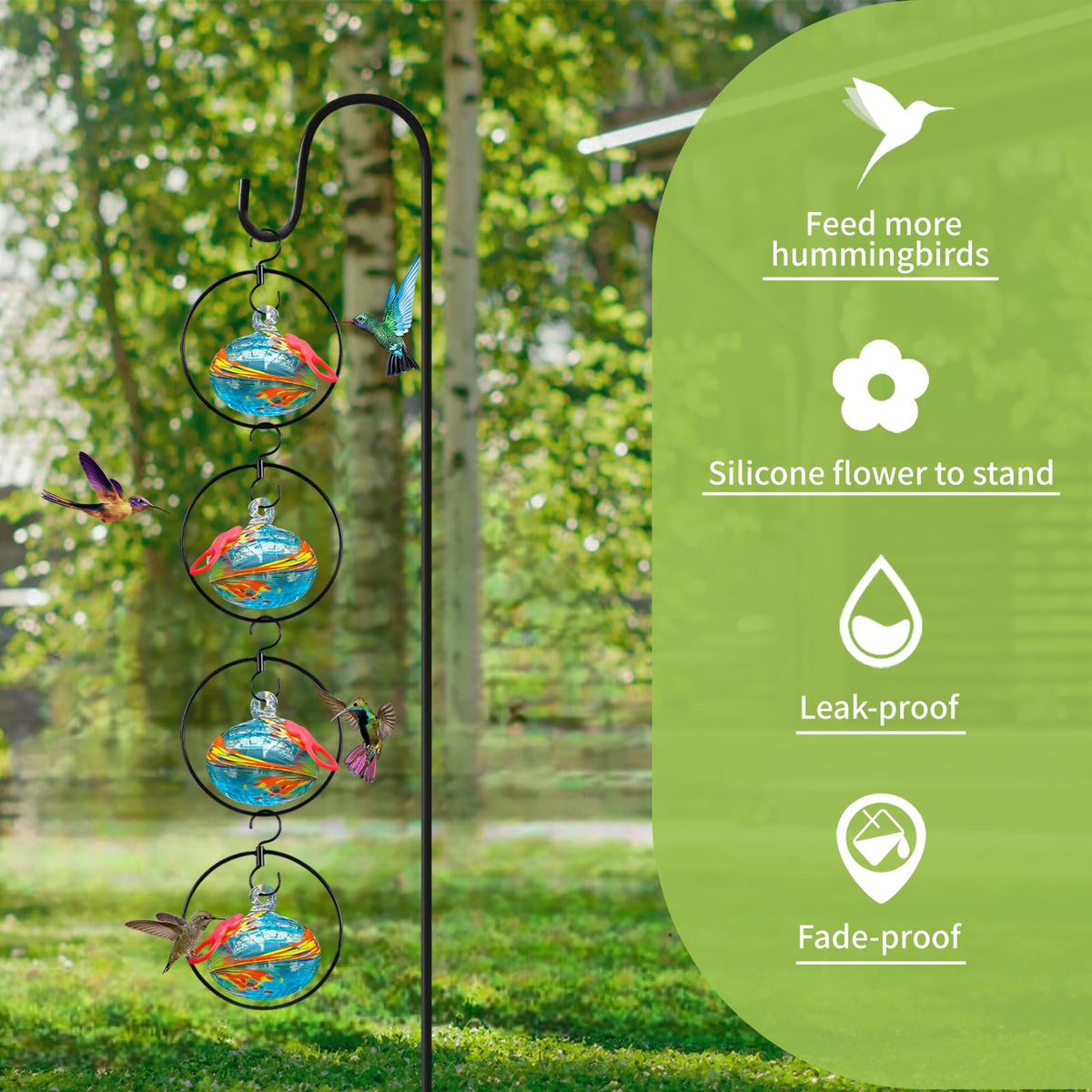 Headak Life glass feeder with rust-resistant iron rings for durable craftwork.