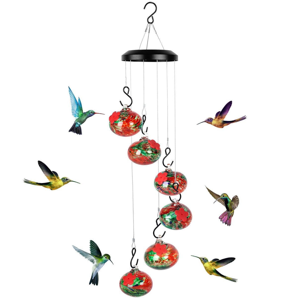 Headak Life wind chimes hummingbird feeder outdoor display attracting hummingbirds