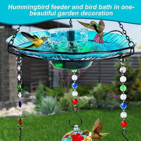 HEADAK LIFE glass bird bath 11-inch depth is durable and elegant