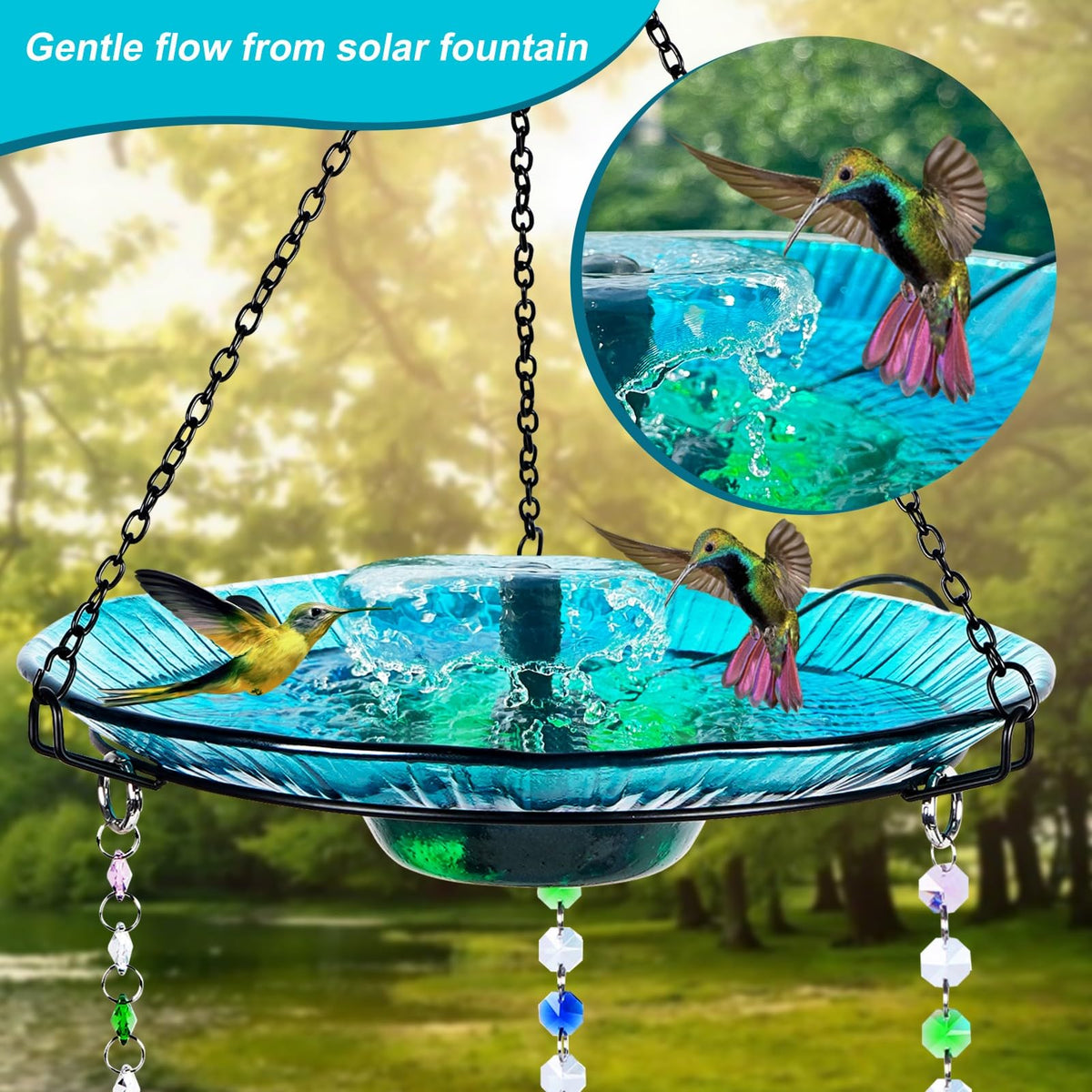 HEADAK LIFE hand-blown glass feeder balls showcase vibrant red flowers