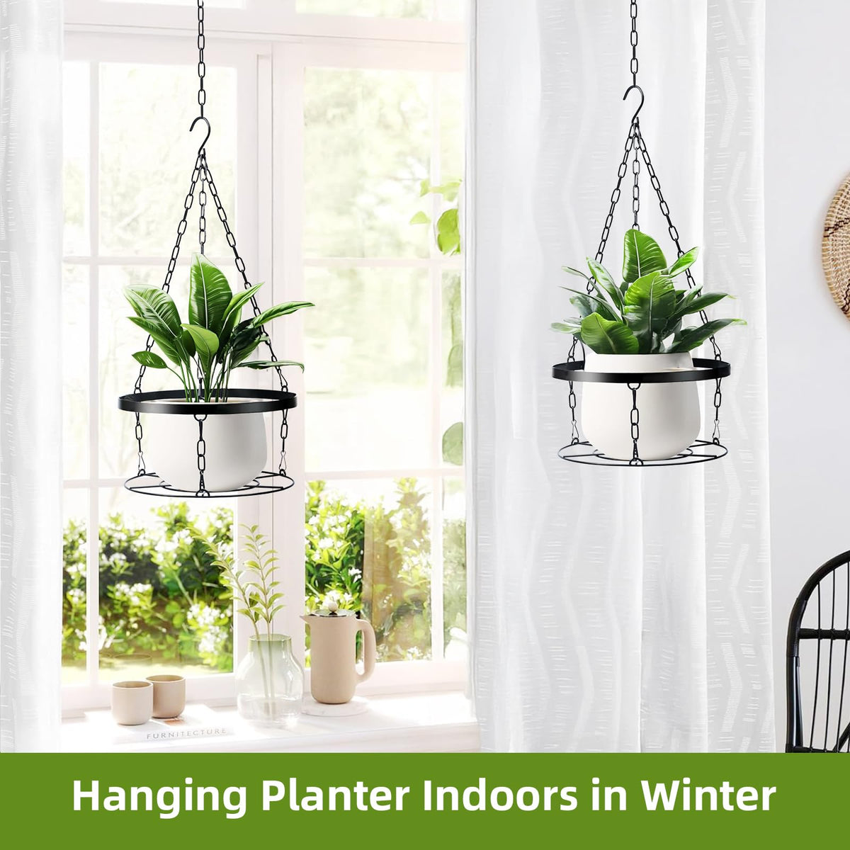 HEADAK LIFE hanging planter with feeder suits porches and balconies