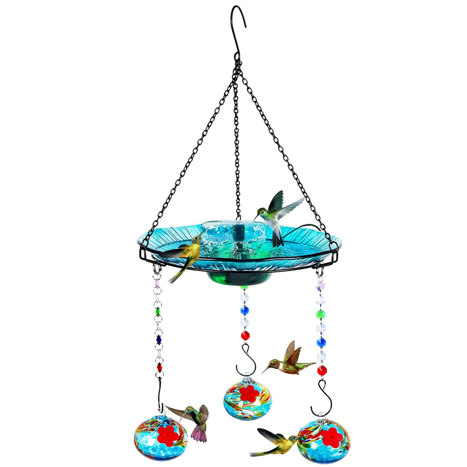 HEADAK LIFE hummingbird feeder balls with red silicone flowers attract hummingbirds