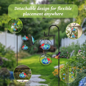 Headak Life vibrant dotted blue glass adds color to your garden decor