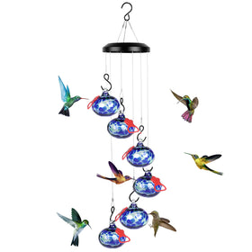 HEADAK LIFE wind chime hummingbird feeder for outdoor spaces attracts hummingbirds with soothing melodies