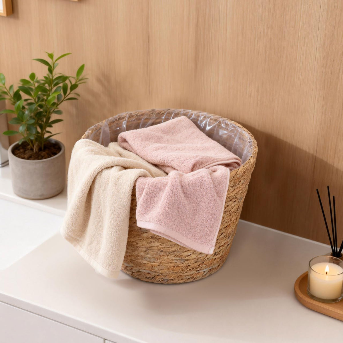 Healifty indoors wicker planter basket blending with farmhouse style.