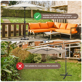 HealSmart patio base with adjustable sizing for poles.